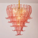 Ljojo Luxurious Pink Glass Chandelier for Living Room, Bedroom, and Dining Room