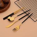 Ljojo 12-Piece Luxury Korean Tableware Set - Stainless Steel Cutlery Fork Spoon Chopsticks