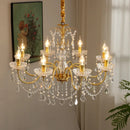 Ljojo Lustre European Crystal Chandelier French Gold Candle Pendant Lights for Home Decor