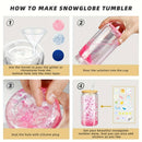 Ljojo 16oz Double Wall Snow Globe Tumbler with Bamboo Lid and Straw