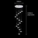 Ljojo Meteor Water Droplet Crystal Chandelier LED Hanging Lamps for High House Staircase