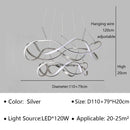Modern Waves Metal LED Pendant Lights Luxury for Living Room Chandelier Bedroom by Ljojo