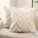 Ljojo Luxe Grey Faux Fur Plush Throw Pillow Cover for Stylish Home Decor