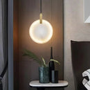 Led Marble Pendant Lights Modern Round Decoration Ceiling Chandeliers - Ljojo