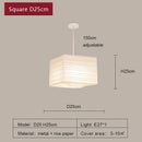 Wabi Sabi Style Square Rice Paper Led Pendant Lights Chandelier by Ljojo