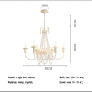 French Romantic White Led Chandelier Bedroom E14 Pendant Light Creamy Luminarias - Ljojo.