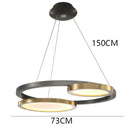 Ljojo Minimalist Glass Multi Ring Chandelier - Dimmable Living Room Lighting