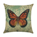 Ljojo Linen Butterfly Flower Sofa Cushion Cover 45*45 - Home Decor Printed Pillow Case