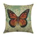 Ljojo Linen Butterfly Flower Sofa Cushion Cover 45*45 - Home Decor Printed Pillow Case