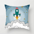 Cartoon Spacecraft Astronaut Rocket Pillowcase for Home Decor - Ljojo
