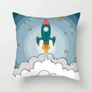 Cartoon Spacecraft Astronaut Rocket Pillowcase for Home Decor - Ljojo