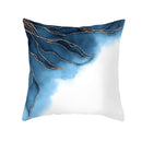 Ljojo Light Luxury Blue Abstract Print Throw Pillow Cover - Marble Stripe
