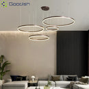 Modern Minimalist Multi-layer Golden Ring LED Pendant Lights Chandelier for Home Decor by Ljojo