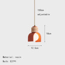 LED Pendant Lamp Orange White Resin Cord Adjustable for Bedroom Dining Room by Ljojo