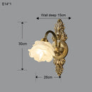 Copper Wall Lamp Medieval Style Bedroom Living Room Bedside LED Lighting Retro Flower Ljojo