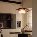 French Retro Ceiling Chandelier with Grass Woven Glass, LED Lighting for Living & Dining Room by Ljojo