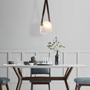 Nordic Glass Chandelier Leather Hanging Light Danish Pendant Lamp by Ljojo