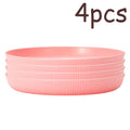 Ljojo 4pcs Reusable Plate Set for Travel, School, Picnic, Camping, Party