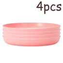 Ljojo 4pcs Reusable Plate Set for Travel, School, Picnic, Camping, Party