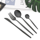Ljojo Matte Stainless Steel Dinner Fork Set - 6Pcs Gold Silverware Flatware