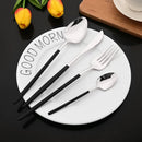Ljojo 24-Piece Stainless Steel Dinnerware Set White Silver Flatware Tableware Kit