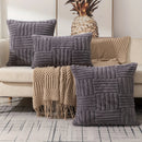 Grey Velvet Snowflake Decor Pillowcase for Sofa Couch Living Room by Ljojo