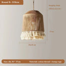 Vintage Hemp Rope Pendant Light LED Chandelier for Bedroom Restaurant by Ljojo