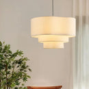 Nordic Wabi-Sabi Fabric Led Pendant Light Chandelier by Ljojo