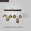 Modern Smoky Gray Glass Chandelier for Dining Kitchen Living Room Ljojo Nordic Pendant Light