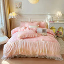 Ljojo 2025 French High-End Washed Cotton Bed Cover Four-Piece Set