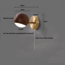Ljojo LED Wall Sconce Lamp Walnut Wood Base Modern Art Fixture