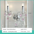 Ljojo Blue Crystal Chandelier Pendant Light - Luxury Glass Bedroom Decor Spiral Fixtures