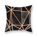 Ljojo Luxury Gold Black Geometric Marble Stripe Pillowcase