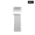 Ljojo 24pcs Stainless Steel Cutlery Set with Square Handle, Snakeskin Design