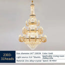 European Style Duplex Chandelier with Crystal Accents - Ljojo