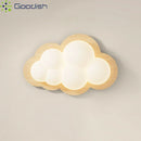 Ljojo Solid Wood Clouds LED Wall Lamps Art Chandeliers for Bedroom Home Decoration