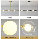 Ljojo Modern White Glass Pendant Chandelier LED Lighting Fixture Home Decor Bedroom Kitchen Island