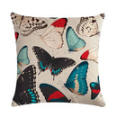 Butterfly Cotton Linen Throw Pillow Cover for Home & Car Decor - Ljojo