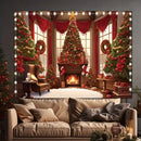 Christmas Day Party Background Cloth Tree Wall Tapestry for Home & Outdoor Photography by Ljojo