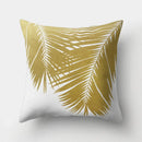 Golden Leaf Tropical Pillow Cover for Home Decor by Ljojo