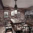 Ljojo Edison Loft Industrial LED Pendant Light Wood Iron Ceiling Fan Home Decor Fixture