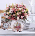 Ljojo™ Ceramic Vase & Flower Arrangement Set - Home Decor Crafts