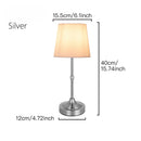 LED Gold Table Lamp Modern Night Light Fabric Shade Bedroom Bedside Lighting Ljojo