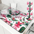 Flamingos Square Dry Mat: Ljojo Absorbent & Anti-slip Cup Drainer
