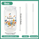 Ljojo 16oz Plastic Cups with Lid & Straw Set, Straw Brush Included for Juice, Coffee