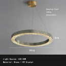 Blue Tiger Stripe LED Ring Ceiling Chandelier - Luxury Art Deco Brass Crystal Light by Ljojo