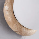 Ljojo LED Wall Lights Japan Style White Glass Yellow Travertine Pull Chain Switch