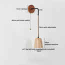 Ljojo LED Wall Lamp Switch Bedroom Yellow Travertine Stone Black Iron Zen Light