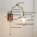 Ljojo LED Wall Light Fixture Modern Style Walnut Copper Bedroom Living Room Bedside Lamp