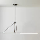 Ljojo LED Pendant Light Black Strip for Dining Room - Kitchen Island Hanging Lamp.